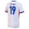 Maillot de Supporter France Fofana 19 Extérieur Euro 2024 Pour Homme